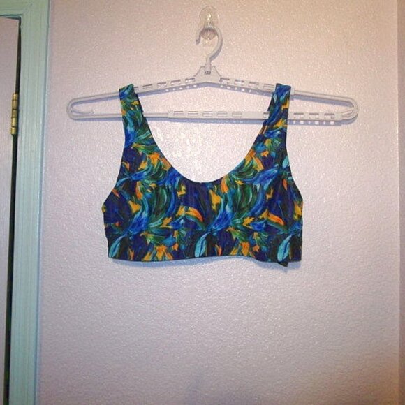 Nasty Gal Bikini Size 14 Crop Top High Waist 2 Piece Swimsuit Floral Pin Up NWT - Picture 3 of 12